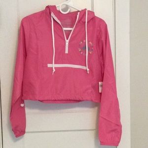 NWT Disney pink cropped hooded jacket size small